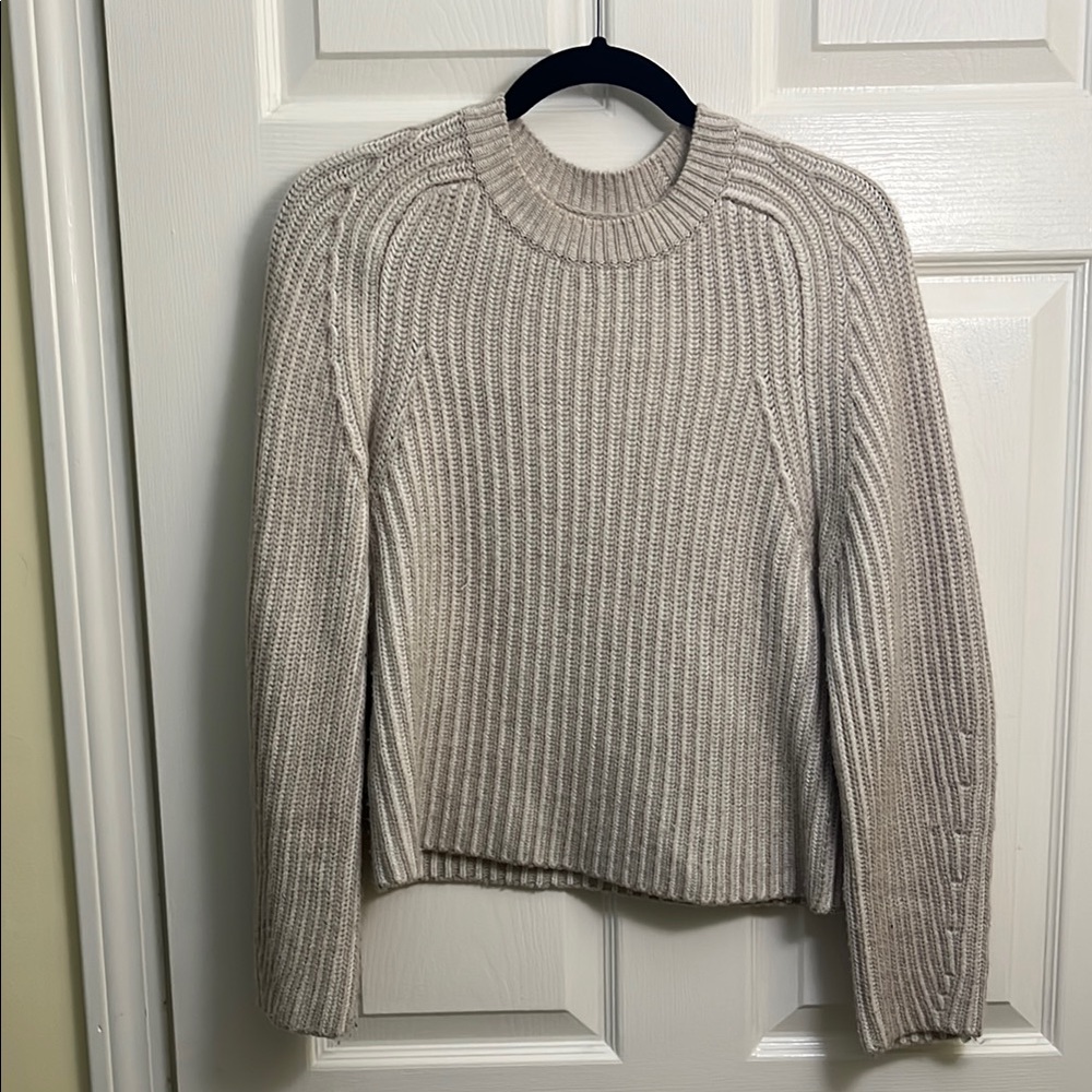 NAADAM Cream, textured crewneck wool and cashmere blend sweater